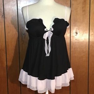 Stunning Victoria's Secret Black & Pink Babydoll